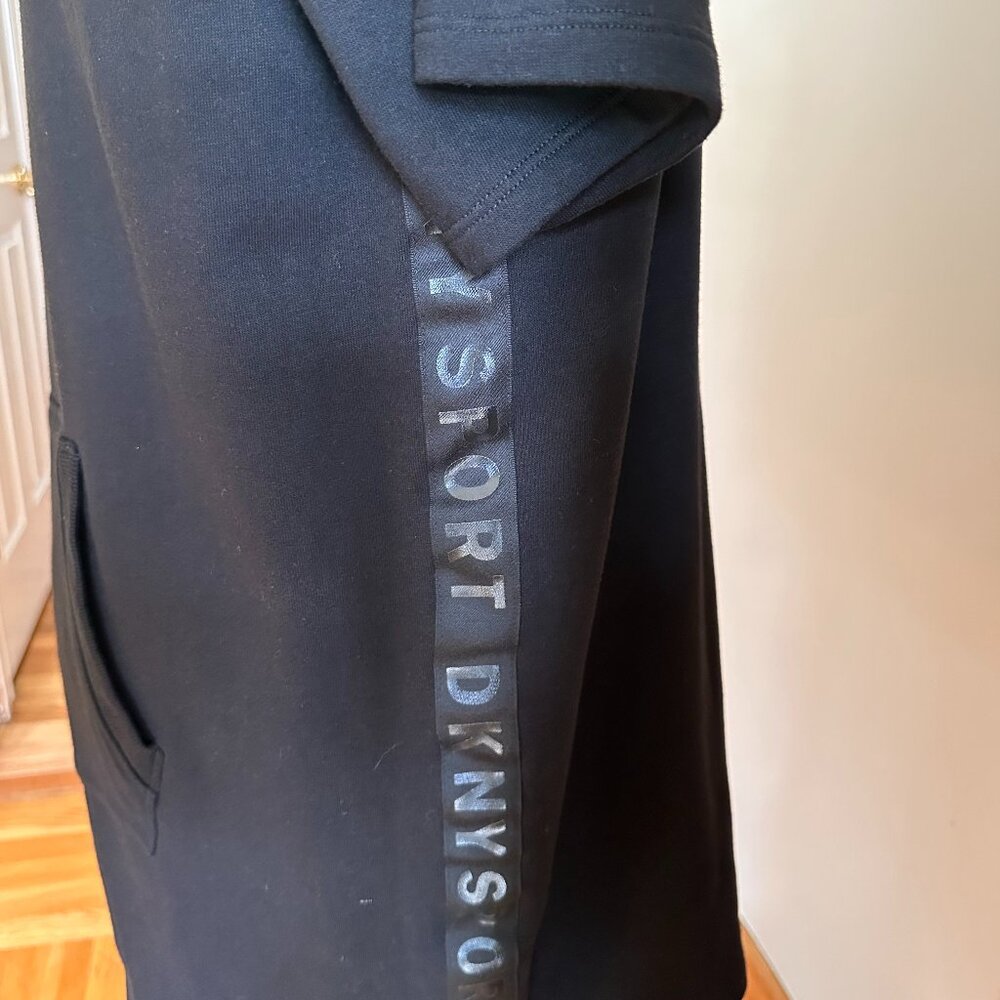 DKNY Logo 1/4-zip-front S/S cotton-mix knit dress sporty Athleisure XL comfy - Picture 6 of 13